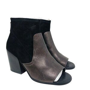 NEW Naked Feet BETA Black Bronze Open Toe Booties Size 8